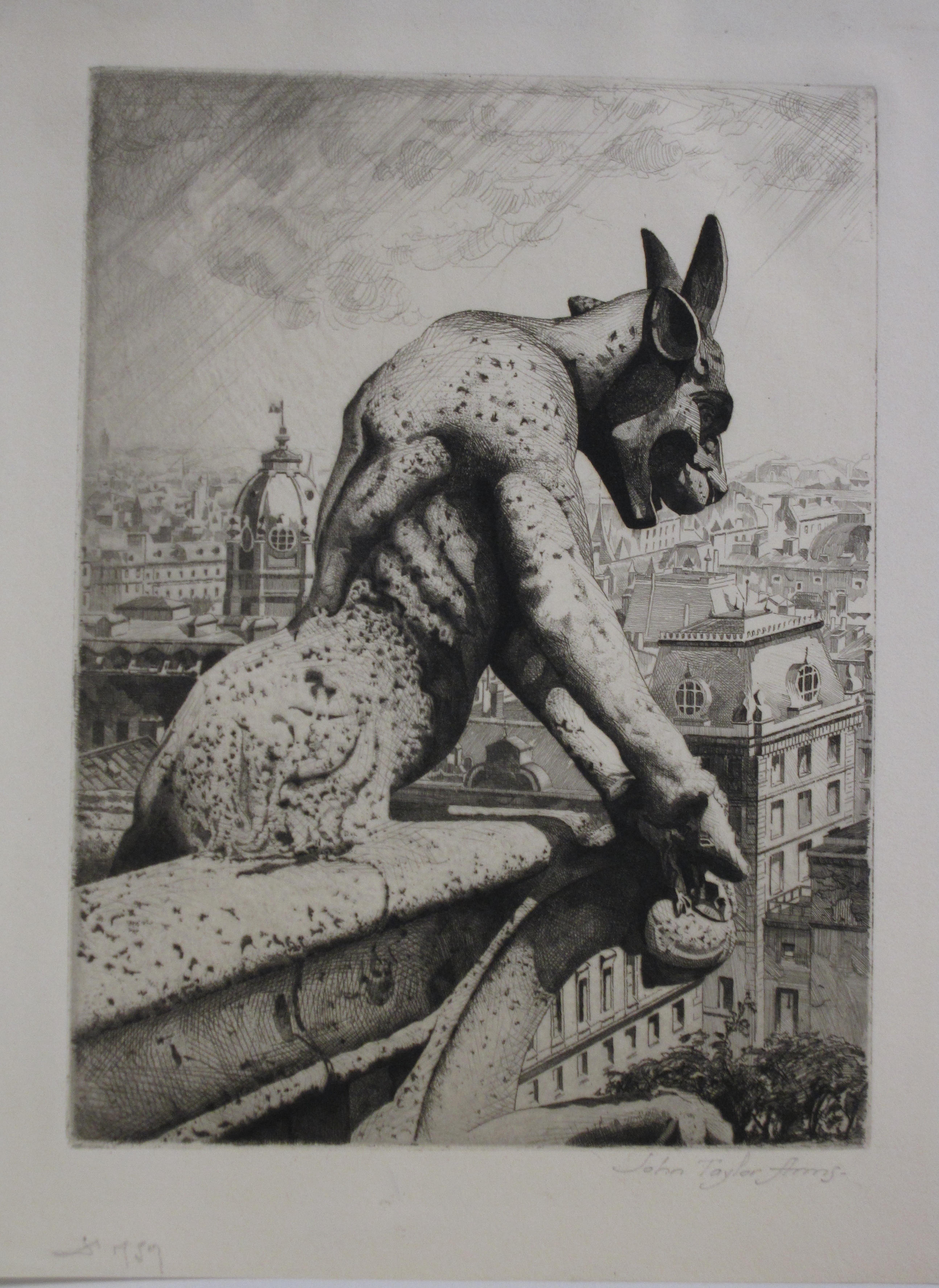 "The Gargoyle and His Quarry, Notre Dame" by John Taylor Arms